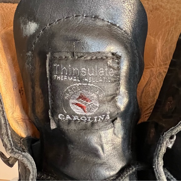 Vintage Carolina Sub Zero Leather Boots 9.5 Steel Toe Thinsulate USA Black - Picture 2 of 7